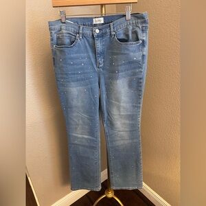 Nicole Miller Light Blue Boot Leg Jeans with Stud Accents